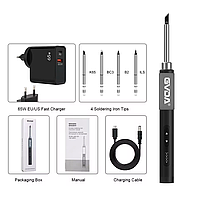 USB паяльник GVDA GD301 (72Вт, 400 град.) + блок живлення PD 65W, 5 жал, кабель Type-C