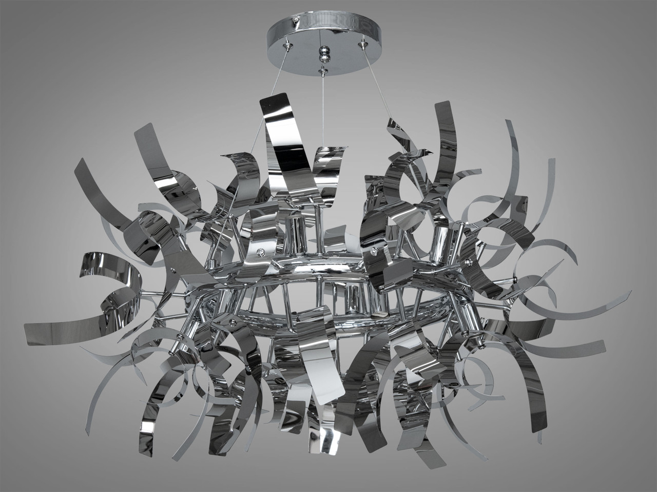 Люстра в стилі артдеко для холу, колір хром, на 12 ламп 1110-12HR-LS