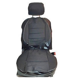 Чохли сидінь "Пілот" ВАЗ 2106 чорна Шкірозамінник ! тканина темно-сіра