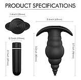 Анальна пробка з пультом 9 см, Рельєфний корок із вібрацією, стимулятор ануса для чоловіків і жінок, Інтимні та, фото 2