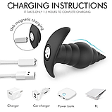 Анальна пробка з пультом 9 см, Рельєфний корок із вібрацією, стимулятор ануса для чоловіків і жінок, Інтимні та, фото 3