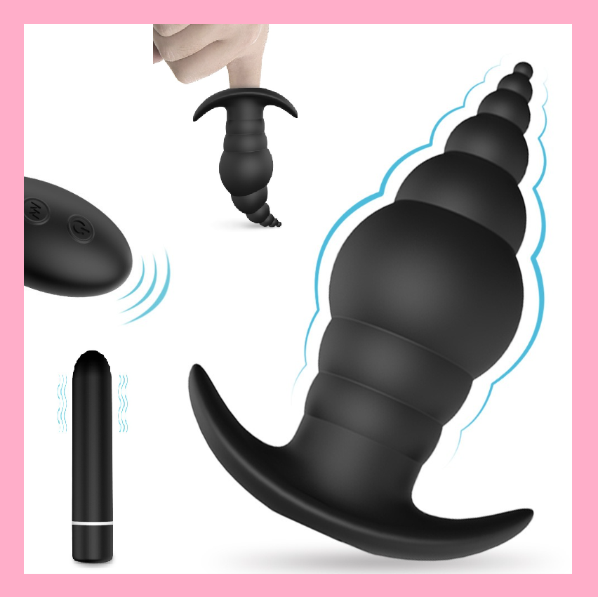 Анальна пробка з пультом 9 см, Рельєфний корок із вібрацією, стимулятор ануса для чоловіків і жінок, Інтимні та, фото 1