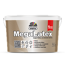 Фарба для стін латексна суперстійка MegaLatex D120 глибоко-матовий білий 14 кг