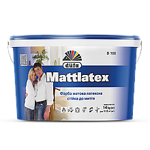 Фарба для стін латексна Dufa Mattlatex D100 миюча Білий мат 14 кг