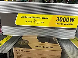 Інвертор-перетворювач струму з чистою синусоїдою с зарядним і UPS ДБЖ P3000/6000W 12V
