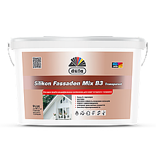 Фасадна фарба силіконова Dufa Silikon Fasaden Mix В3 Transparent мат прозора база для тонування 9 л