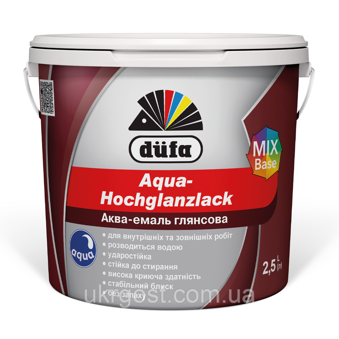 Акваемаль для дерева Dufa Aqua-Hochglanzlack Dufa Білий глянець 0,75 л