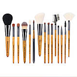 Пензлі для макіяжу Zoreya Сharm 15 шт з чохлом, фото 4