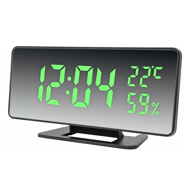 Годинник настільний електронний VST 888 з термометром USB Green Light Black (7_01441)