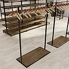 Стійка рейл ROGUE PLAIN 1600х1495х495мм. Вішало для тремпелів для одягу для торгівлі та будинку, фото 7