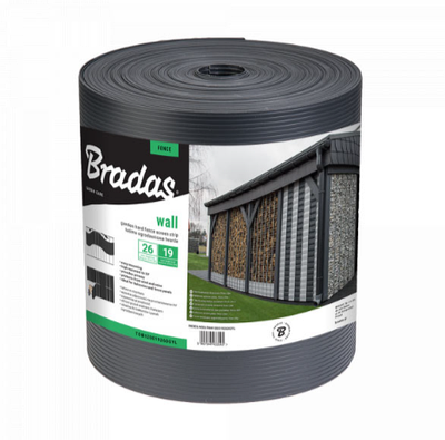 Стрічка огороджувальна, балконна SOLID, 19 см х 26 м, 1200 г/м², темно-сірий, Bradas