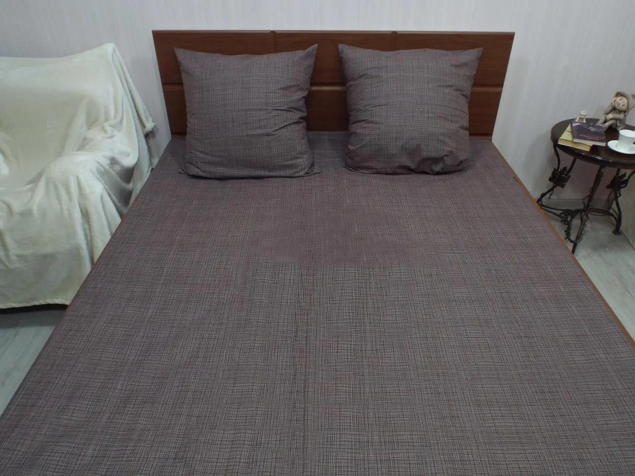 Полуторний комплект постільної білизни стандартний, принт: Біле листя Б