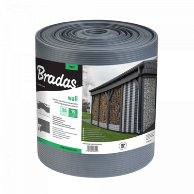 Стрічка огороджувальна, балконна SOLID, 19 см х 26 м, 1200 г/м², сірий, Bradas