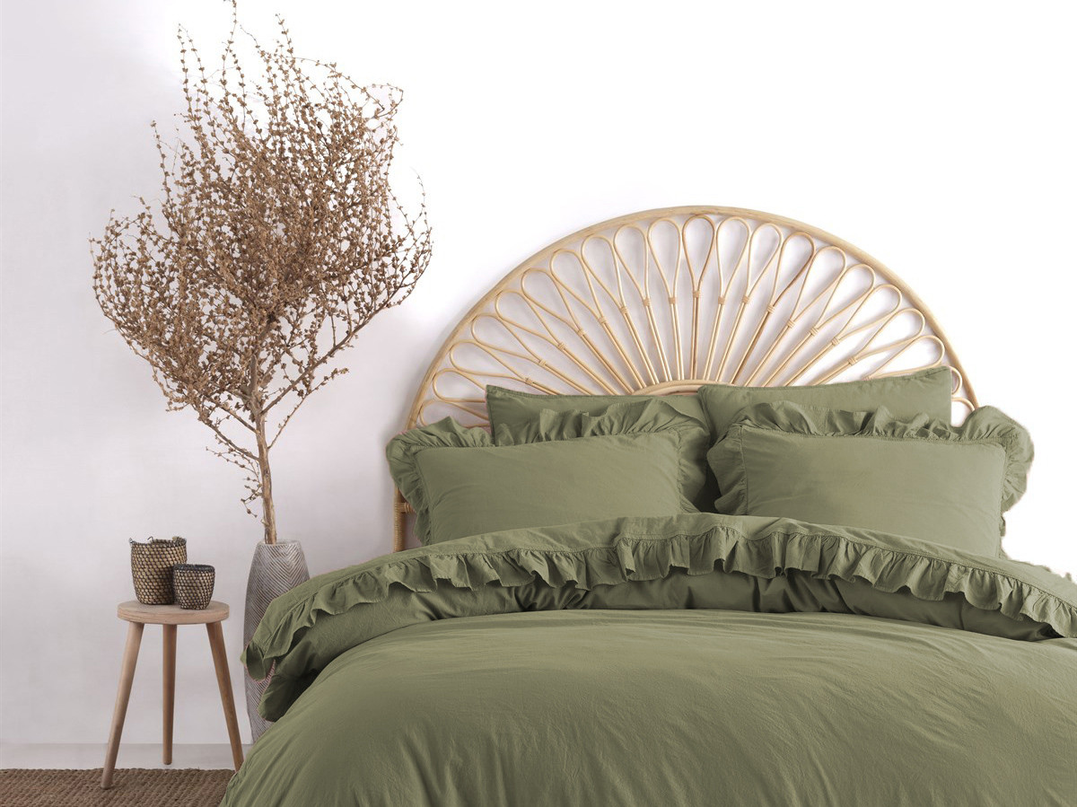 Постільна білизна Limasso Stonewashed Exclusive Ranforce 200 х 220 см Akdeniz Yesili, фото 1