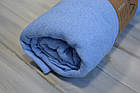 Простирадло 200х220+25см махрове на резинці Синє, фото 2