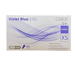Рукавички нітрилові CEROS Fingers Violet Blue XS 100 шт