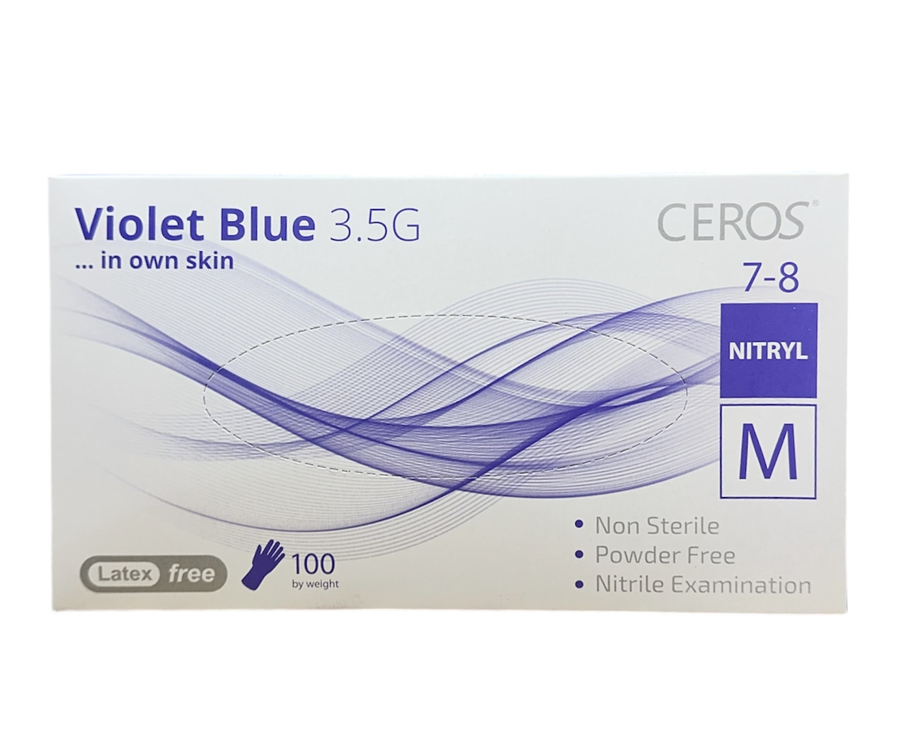 Рукавички нітрилові CEROS Fingers Violet Blue M 100 шт