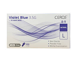 Рукавички нітрилові CEROS Fingers Violet Blue L 100 шт