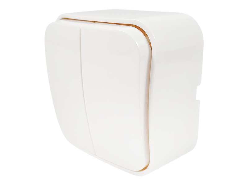 Вимикач 2-клавішний Lemanso Нота Білий (LMR2302)