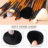 Пензлі для макіяжу Zoreya Сharm 15 шт з чохлом, фото 7