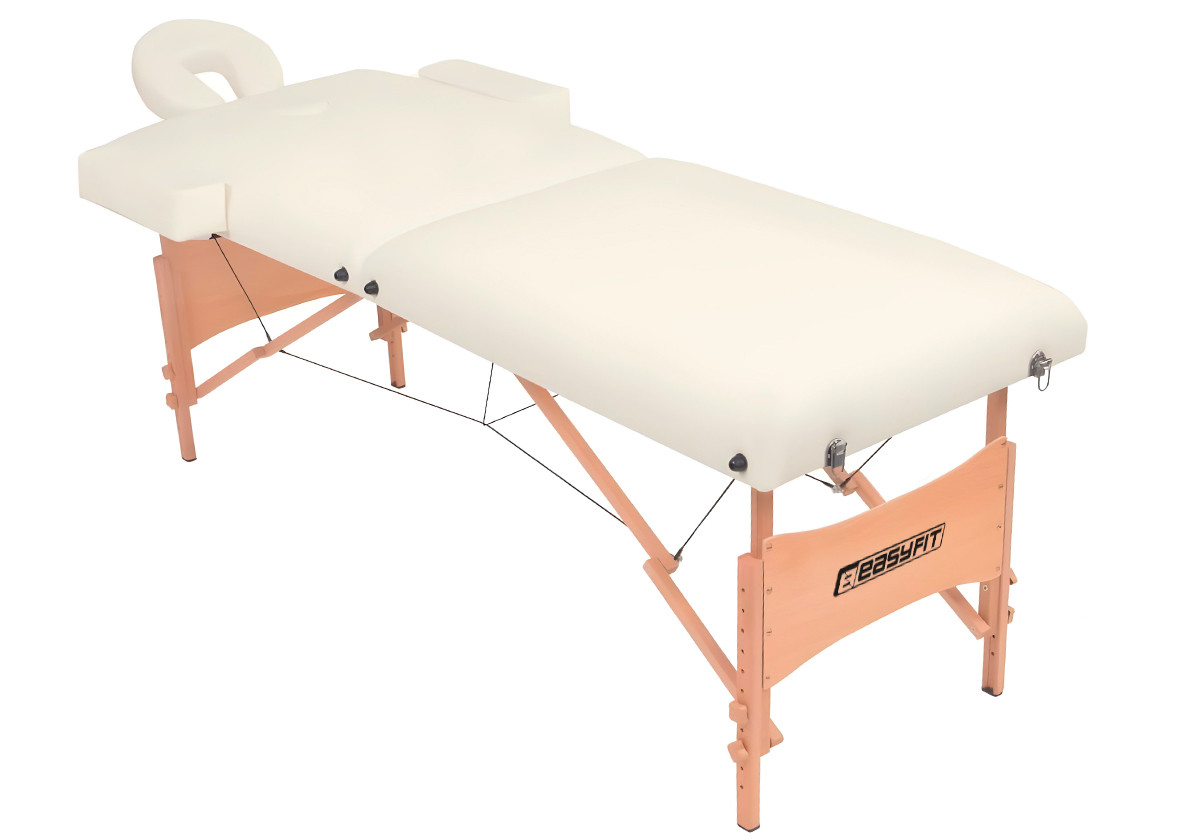 Масажний стіл розкладний EasyFit ZenRest бежевий з чохлом (кушетка переносна)