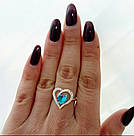 Срібна каблучка з золотими накладками, фото 4