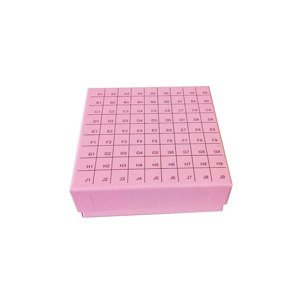 Кріоштатив для пробірок 1,2 мл – 2 мл на 81 місце з нумерацією, колір рожевий