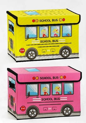 Коробка складна для зберігання іграшок та речей 40*25*25 см Автобус синій / червоний, R80098, фото 1