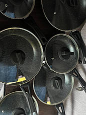 Антипригарна алюмінієва сковорода з кришкою Edenberg EB-7453 ⌀ 22см 1,4л 3-х шарове мармурове покриття, фото 5