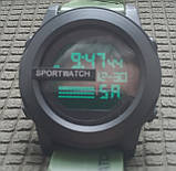 Годинник наручний спортивний електронний SPORTWATCH Green чорнi з зеленим ремінцем, фото 5