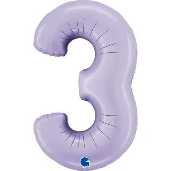 Grabo 40" Цифра 3 Сатин Лілова Фольговані кулі — В УП, фото 1