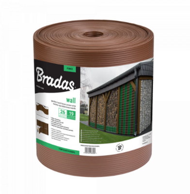 Стрічка огороджувальна, балконна SOLID, 19 см х 26 м, 1200 г/м², коричневий, Bradas