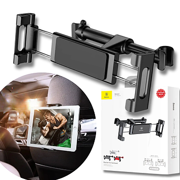 Автомобільний тримач на підголовник для планшета або телефону пластиковий Baseus чорний