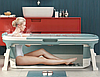 Складана силіконова пластикова портативна ванна GOMEDIA Home SPA 152 х 60 см 290 л, фото 5