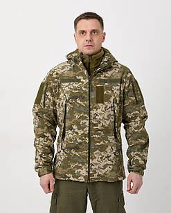 Тактична куртка Soft Shell Піксель, демісезонна утеплена куртка