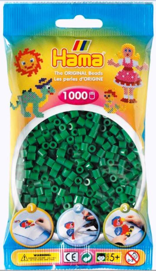 Намистини для термомозаїки зелені 1000шт 5мм Hama 207-10