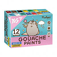 Гуаш YES набір 12 кв. по 20 мл Pusheen 230402