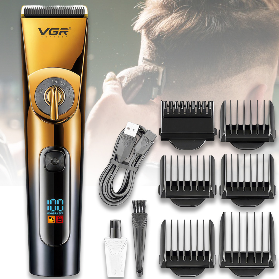 Акумуляторна машинка з дисплеєм та регулюванням довжини VGR V-663 5 насадок, фото 1