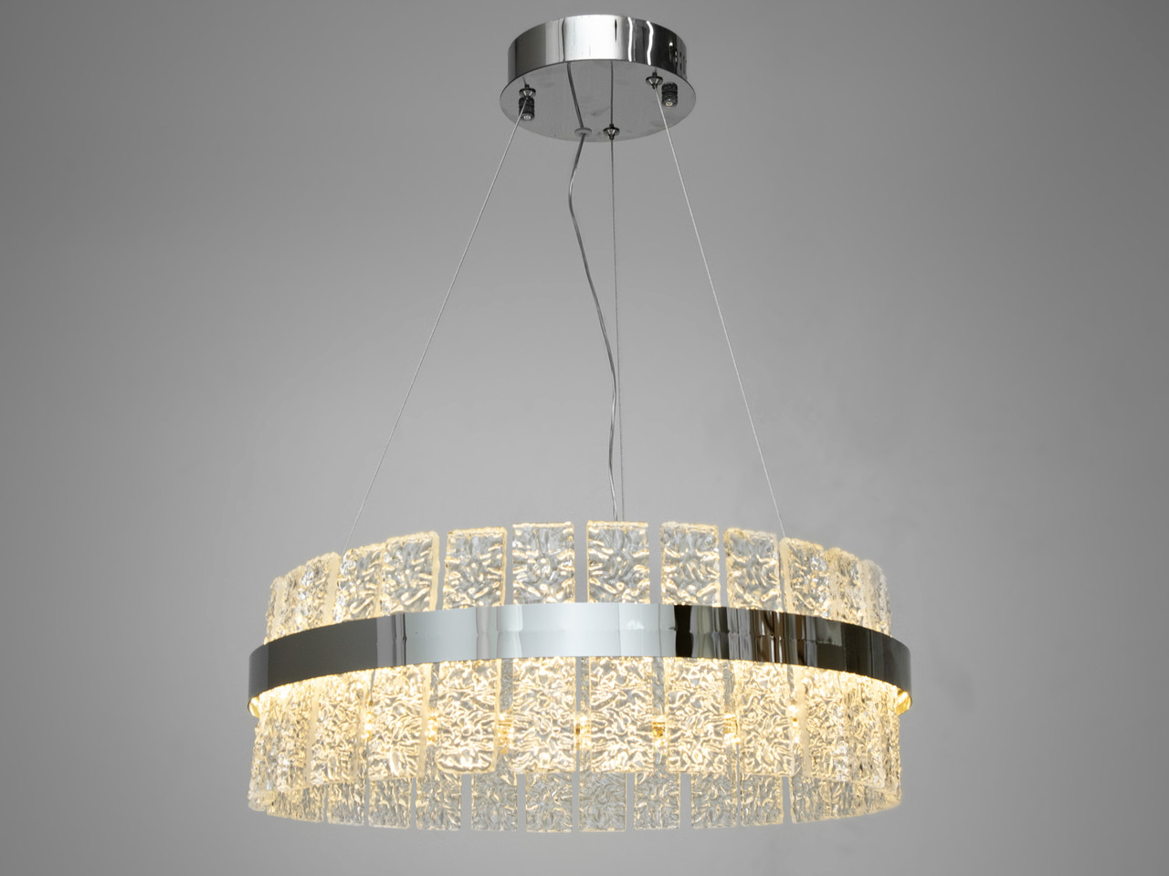 Кругла кришталева світлодіодна люстра, 66Вт, колір хром, фото 1