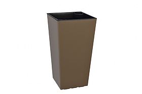 Кашпо Plastkon "ELISE" 30х30х58 см, глянцевий, сіро-коричневий