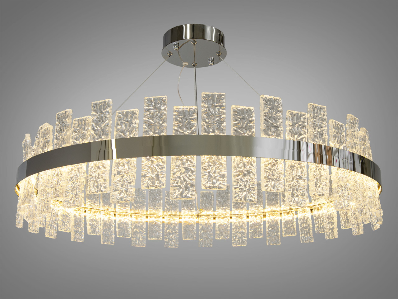 Кругла кришталева світлодіодна люстра 90 Вт, бронза, фото 1