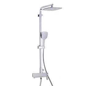 Душова система GAPPO G2417-8, вилив - перемикач на лійку, білий/хром