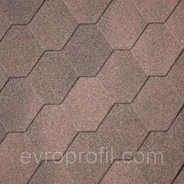 Бітумна черепиця Superglass Hex (07) Dual Brown, фото 1
