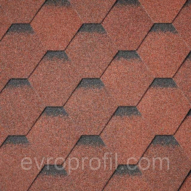 Бітумна черепиця Superglass Hex (20) Tile Red ultra, фото 1