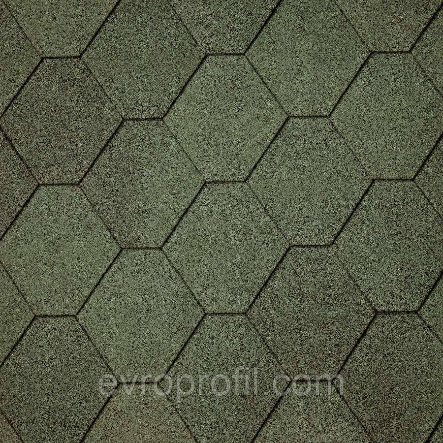 Бітумна черепиця Superglass Hex (03) Amazon Green, фото 1