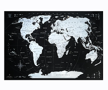 Скретч-карта світу My Map Black Edition Silver 88х63 см (KG-12663)