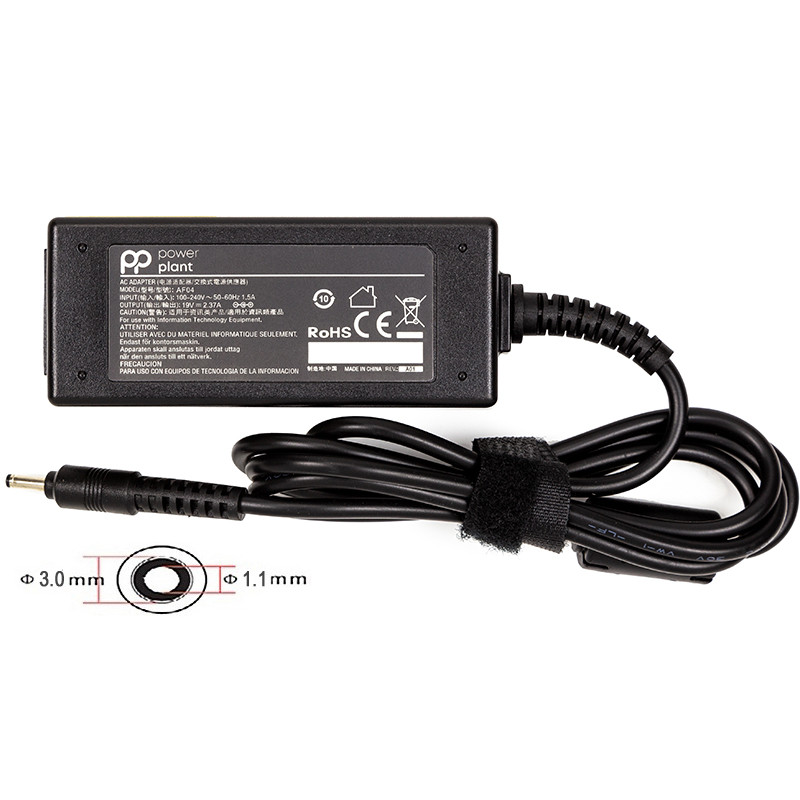 Блок живлення для ноутбуків PowerPlant ACER 220V, 19V 45W 2.37A (3.0*1.1)
