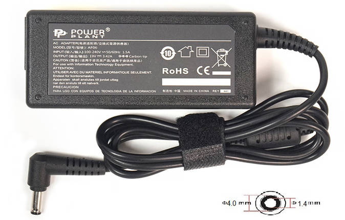 Блок живлення для ноутбуків PowerPlant ASUS 220V, 19V 65W 3.42A (4.0*1.35), фото 1