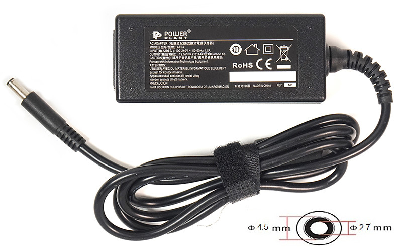 Блок живлення для ноутбуків PowerPlant DELL 220V, 19.5V 45W 2.31A (4.5*3.0)