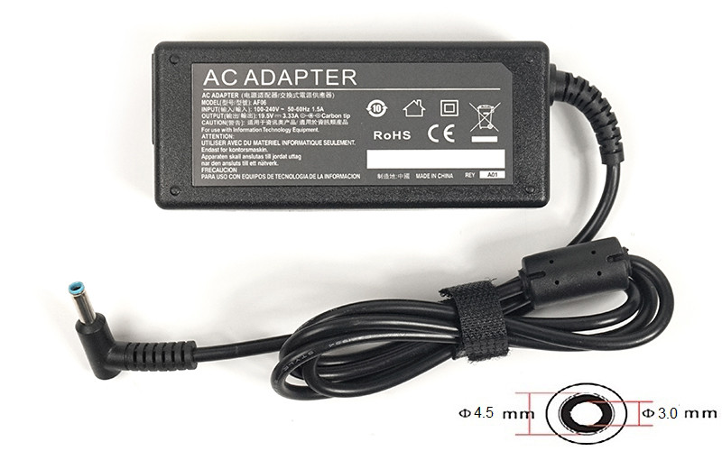 Блок живлення для ноутбуків PowerPlant HP 220V, 19.5V 65W 3.33A (4.5*3.0)